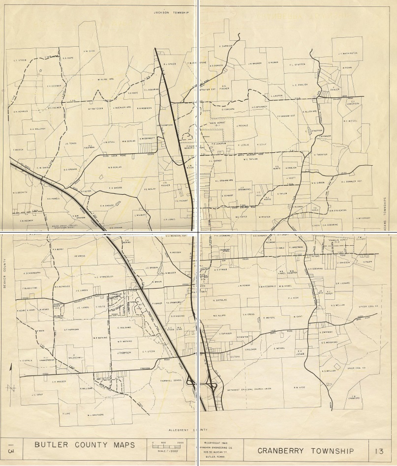 1960 Cranberry Township Map