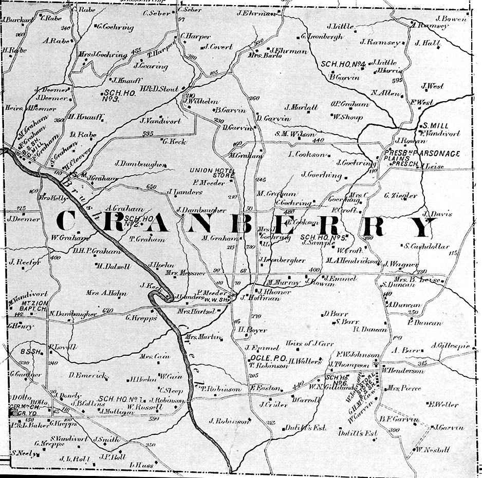 Cranberry Township Map of 1874