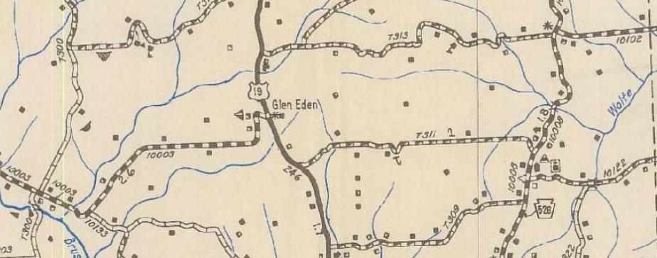 Glen Eden portion of 1941 Butler County Map